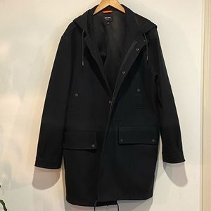 Jack Spade Black Coat with Hood (Black, XL)